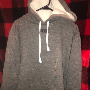 BNWT’S VS PINK SHERPA LINED PULLOVER HOODIE CAMO